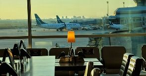 View of Plan Runway (Tarmac) from Restaurant at Airport