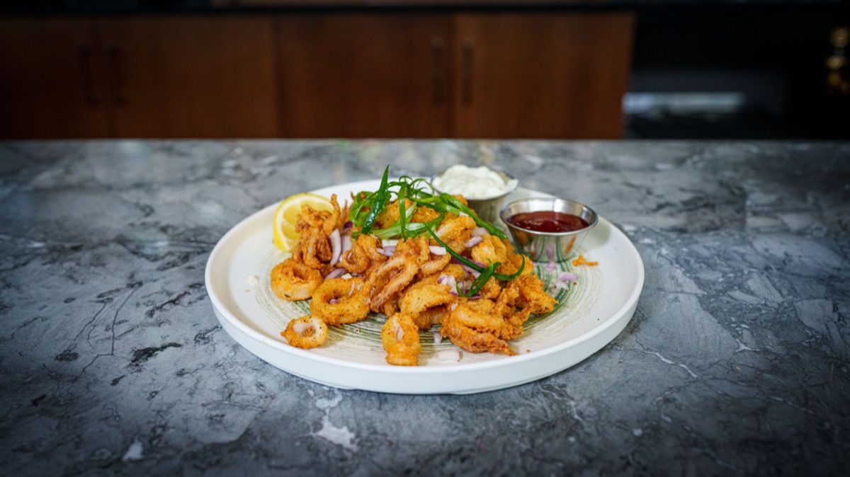 Plated calamari